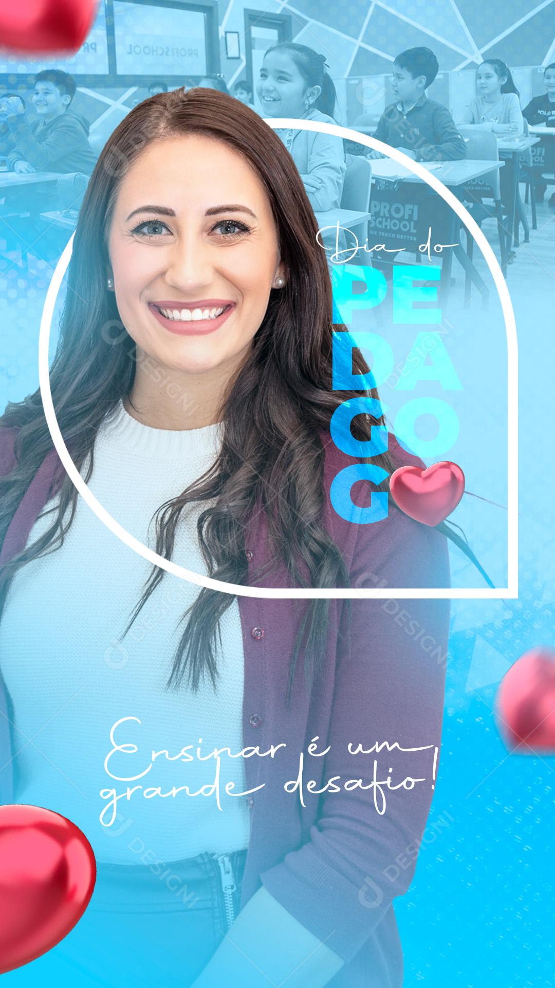 Social Media Story Dia do Pedagogo 20 de Maio PSD Editável