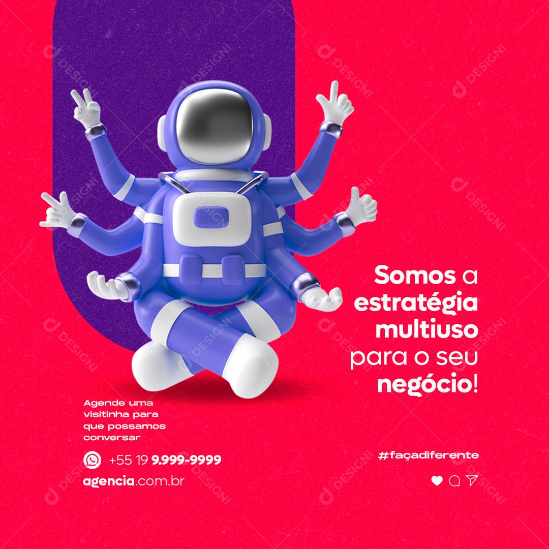 Social Media Somos a Estratégia para o seu Negócio Marketing PSD Editável