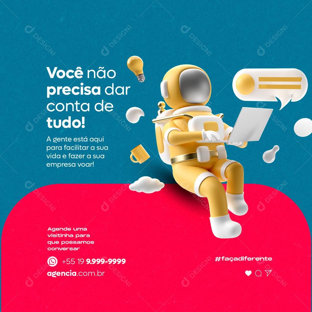 Social Media Você não precisa dar conta de Tudo Marketing PSD Editável