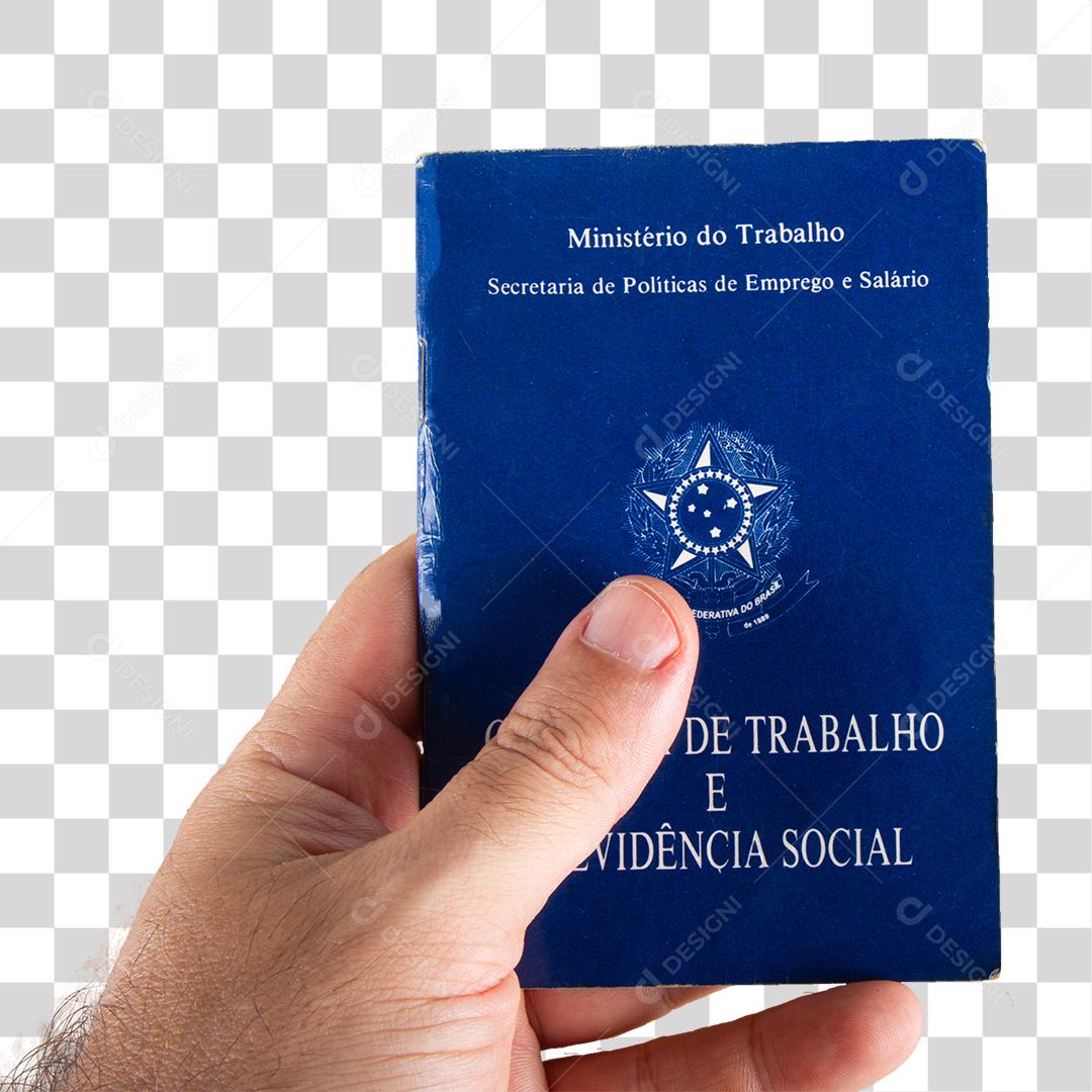 Mão segurando carteira de trabalho PNG Transparente