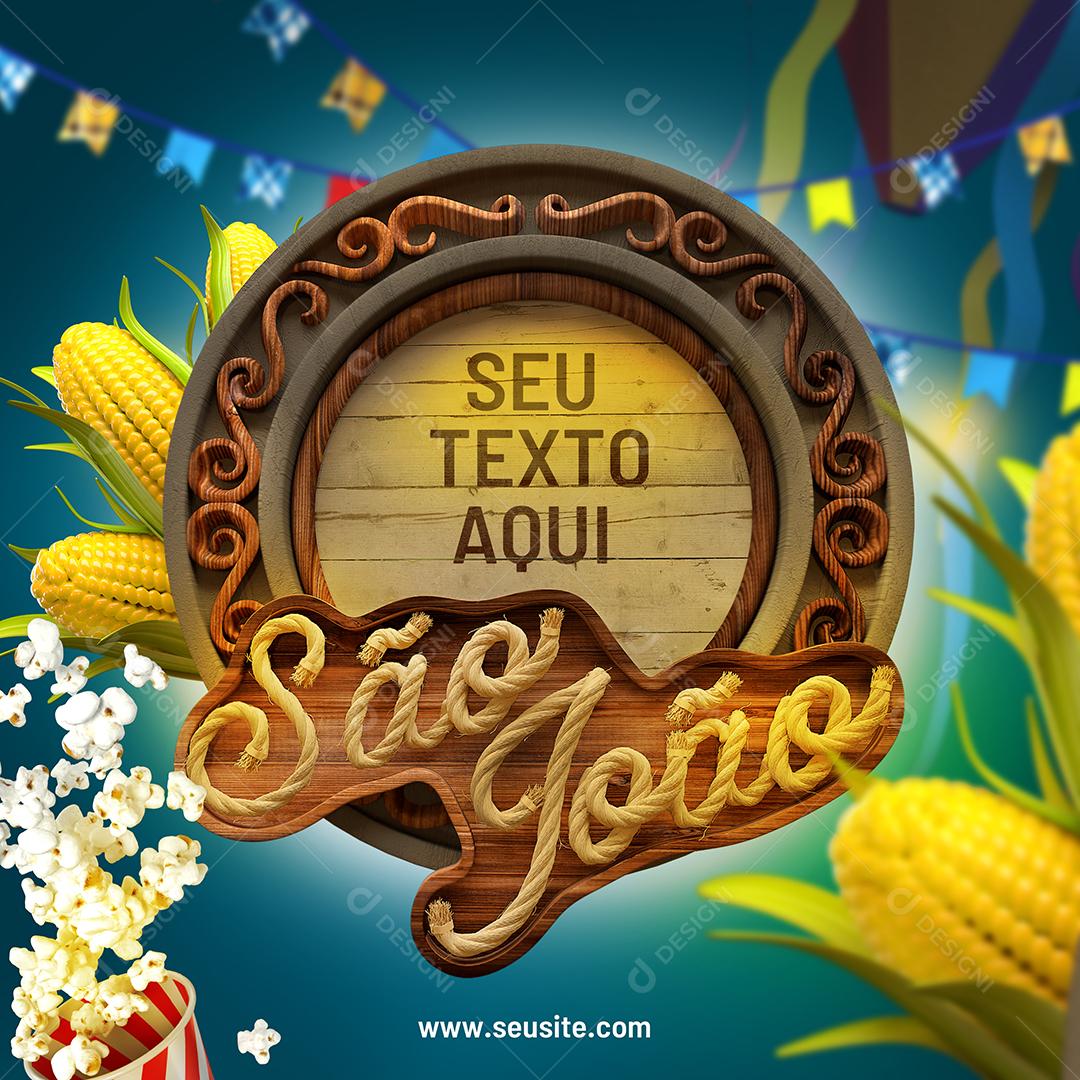 São João Selo 3D Para Composição PSD