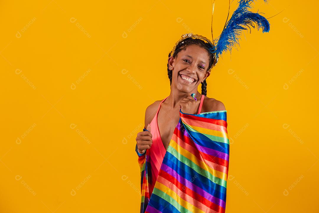 dread mulher no cabelo lgbt vestida para o carnaval