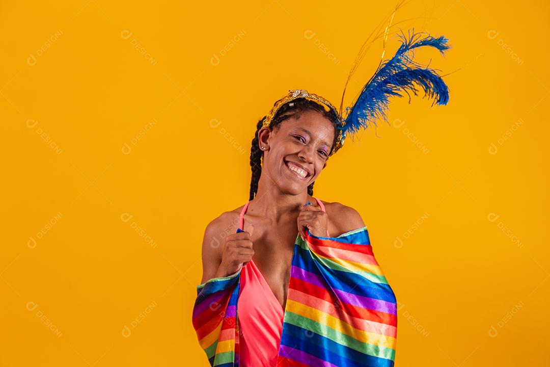 dread mulher no cabelo lgbt vestida para o carnaval