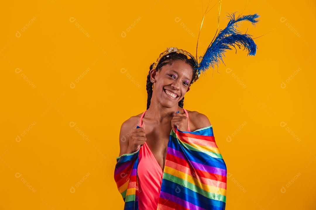 dread mulher no cabelo lgbt vestida para o carnaval
