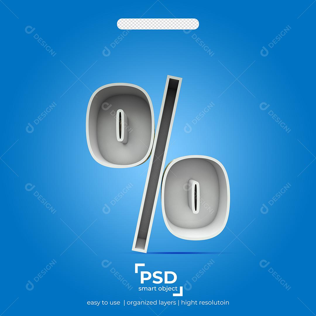 Elemento Porcentagem 3D Efeito Elemento Para Composição PSD