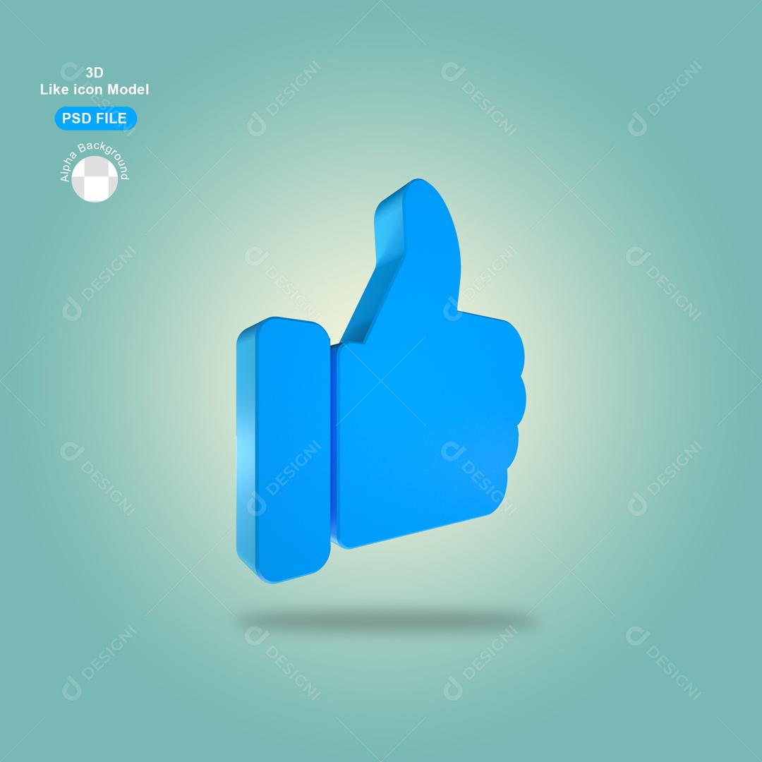 Like 3D Elemento Para Composição PSD