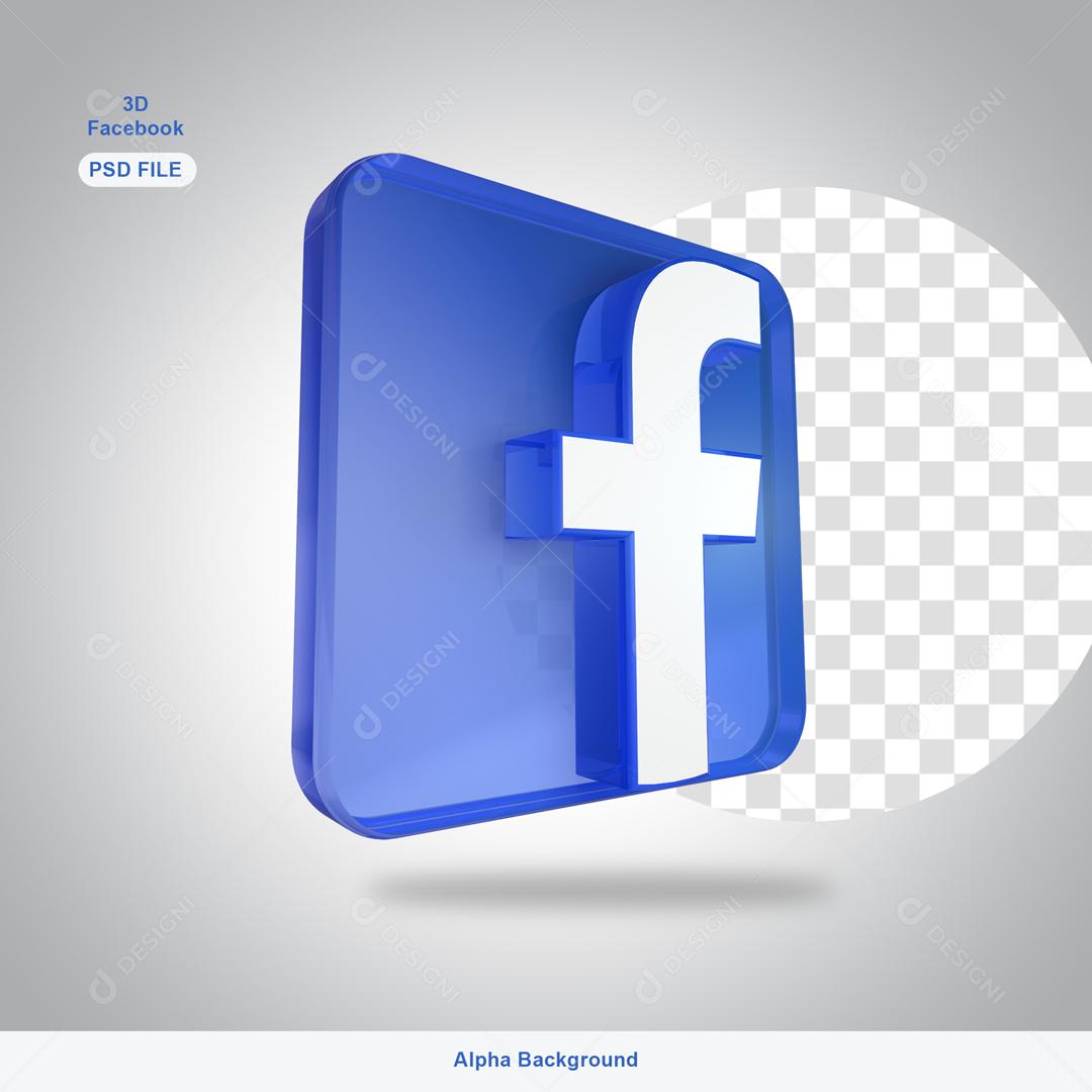 Facebook Elemento 3D Para Composição PSD