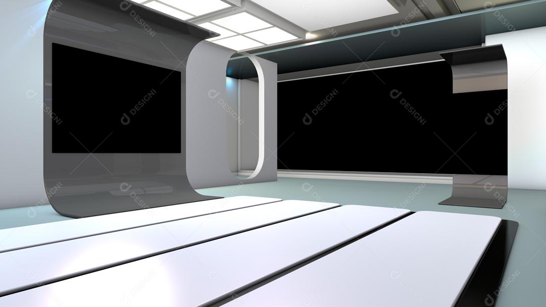 Cenário Ângulo Amplo de Conjunto Virtual 3D PSD