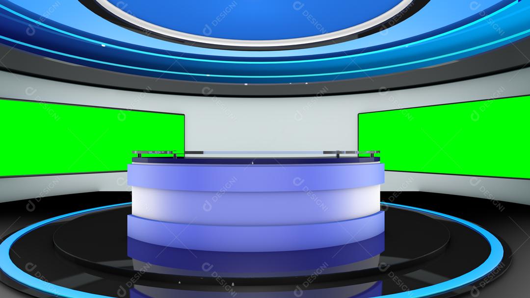 Cenário Com Telas de LED de Estágio Amplas 3D para Composição PSD