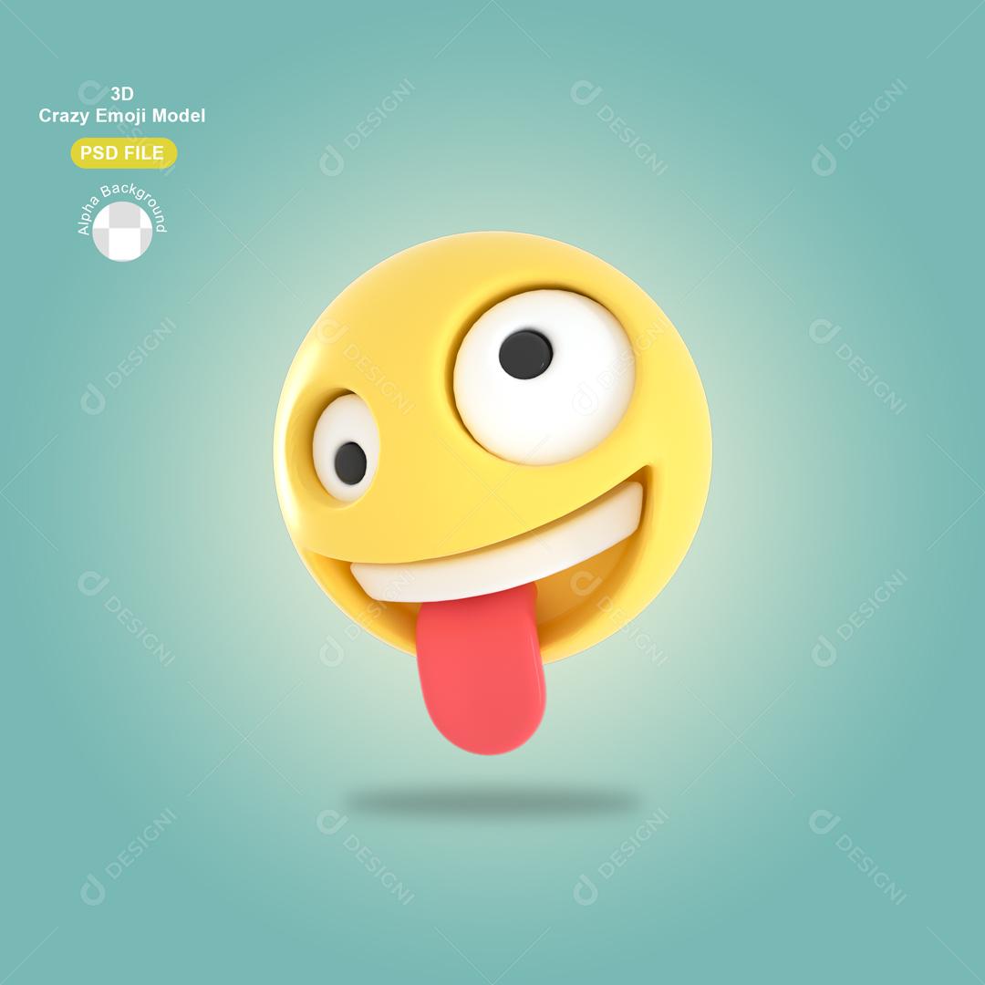 Ilustração de Emoji 3D Reação de Sarcamo Elemento Para Composição PSD