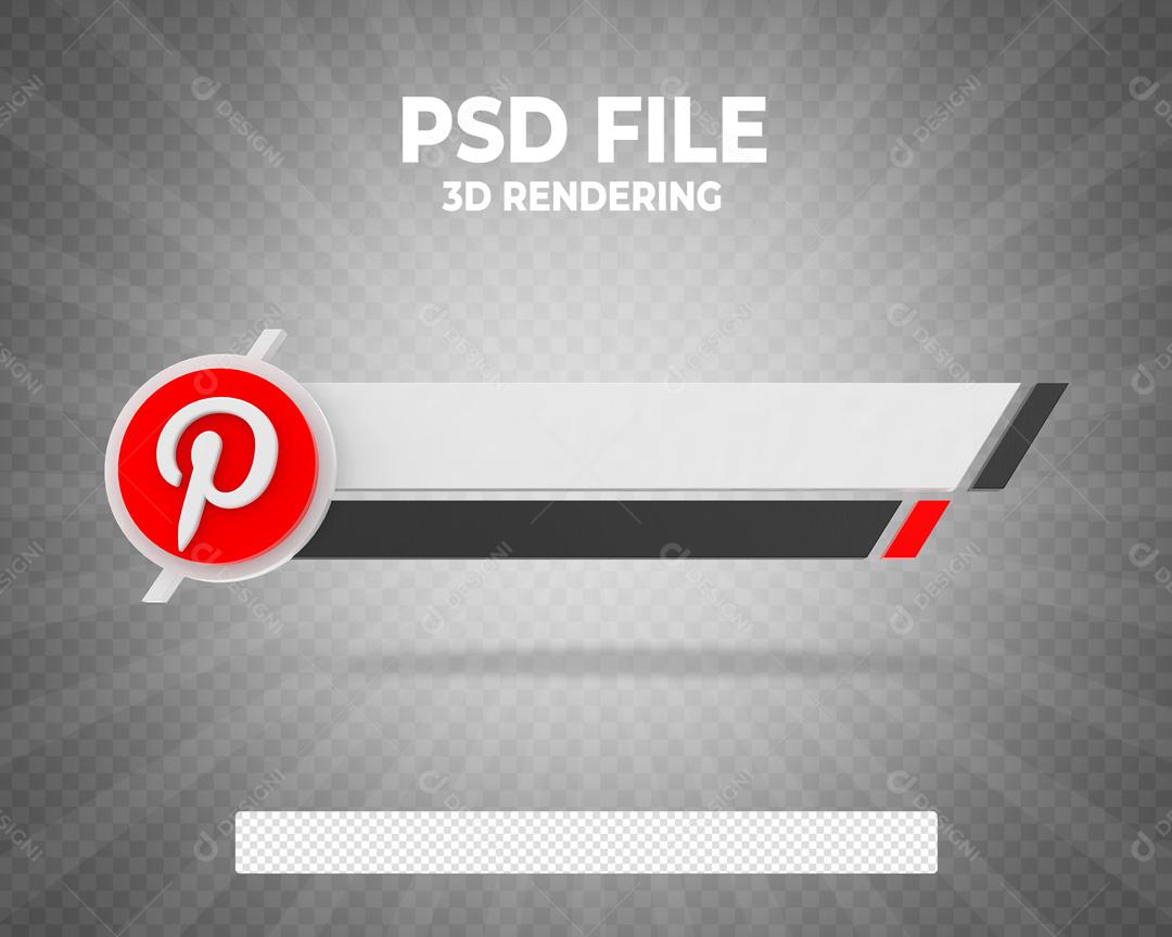 Caixa De Pergunta Tag do Pinterest 3D Elemento Para Composição PSD