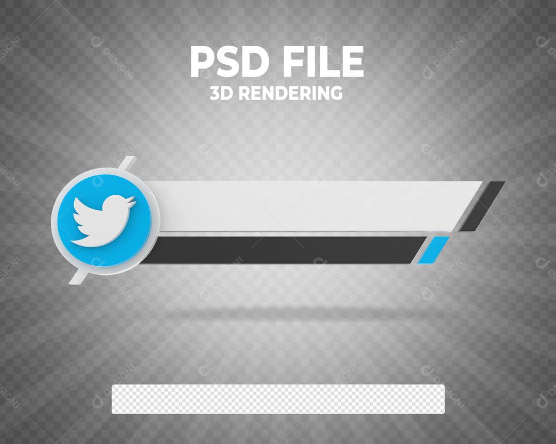 Caixa De Pergunta Tag do Twitter 3D Elemento Para Composição PSD