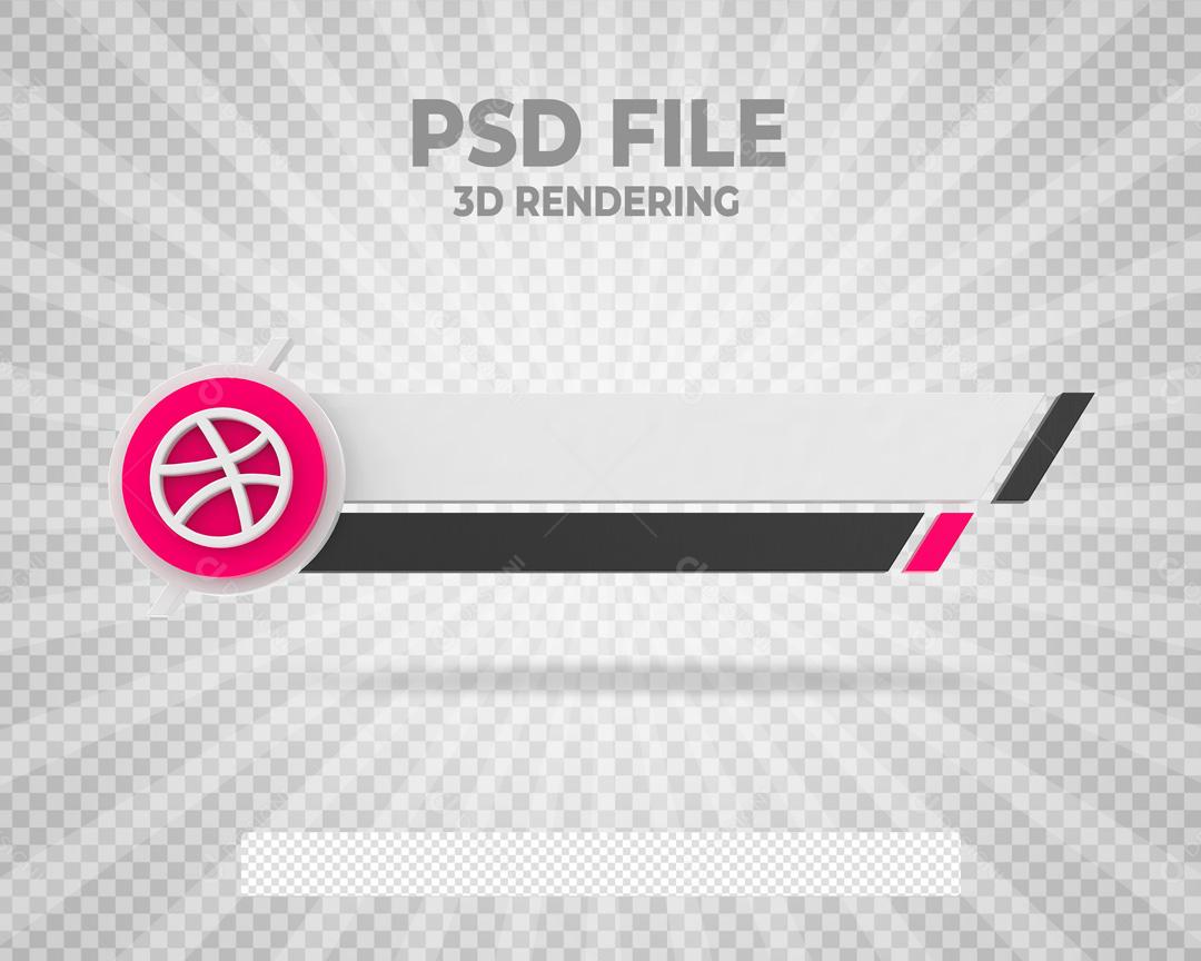 Caixa De Pergunta Tag do Dribbble 3D Elemento Para Composição PSD