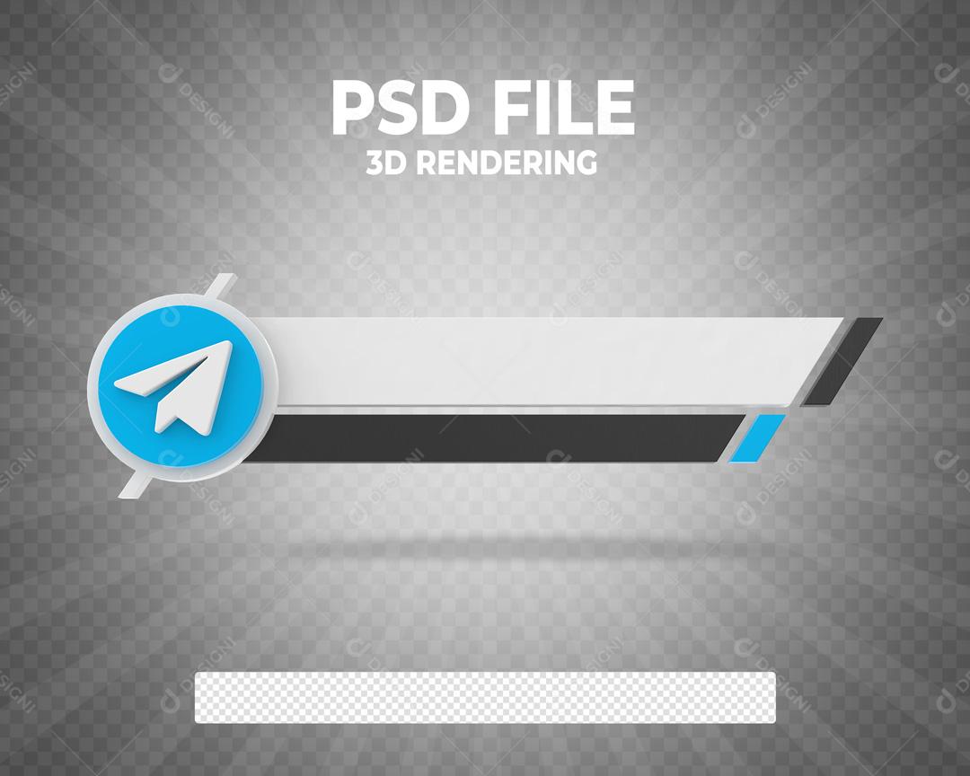 Caixa De Pergunta Tag do Telegram 3D Elemento Para Composição PSD