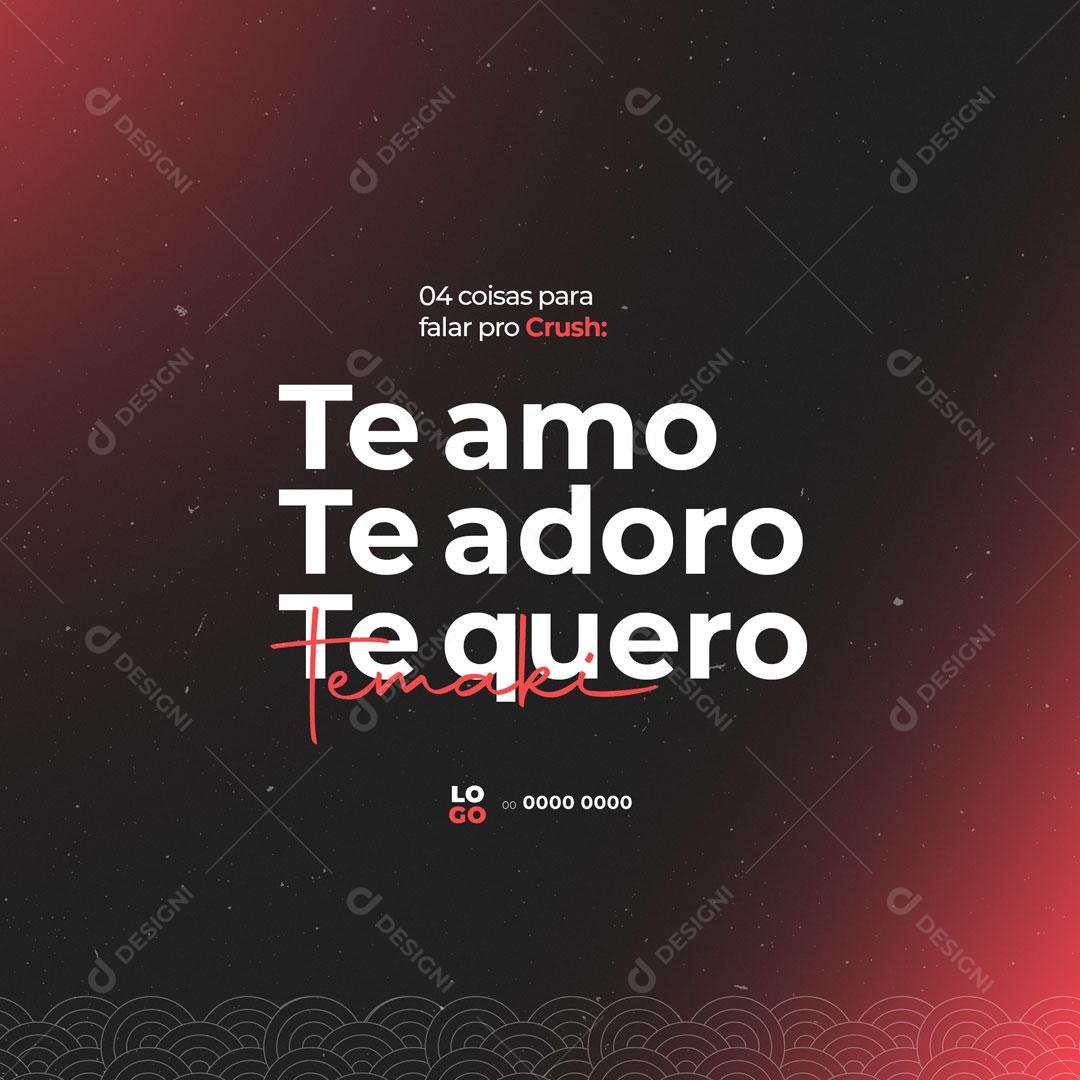 Restaurante Comida Japonesa Temaki Social Media PSD Editável