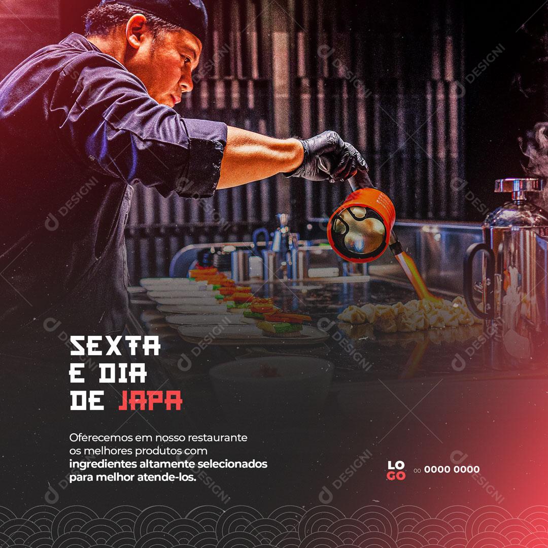 Social Media Restaurante Comida Japonesa Sexta é Dia de Japa Social Media PSD Editável