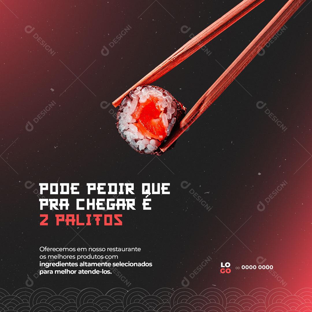 Social Media Restaurante Comida Japonesa Sushi Sashimi PSD Editável