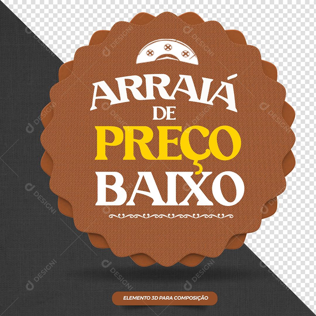 Arraiá de Preçp Baixo Elemento 3D Para Composição PSD