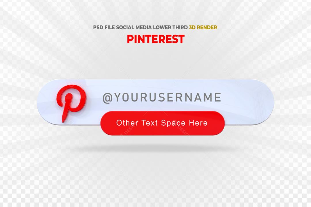 Caixa De Pergunta Tag do Pinterest 3D Elemento Para Composição PSD