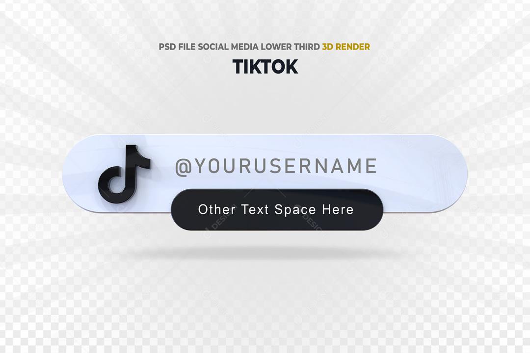 Caixa De Pergunta Tag do Tiktok 3D Elemento Para Composição PSD