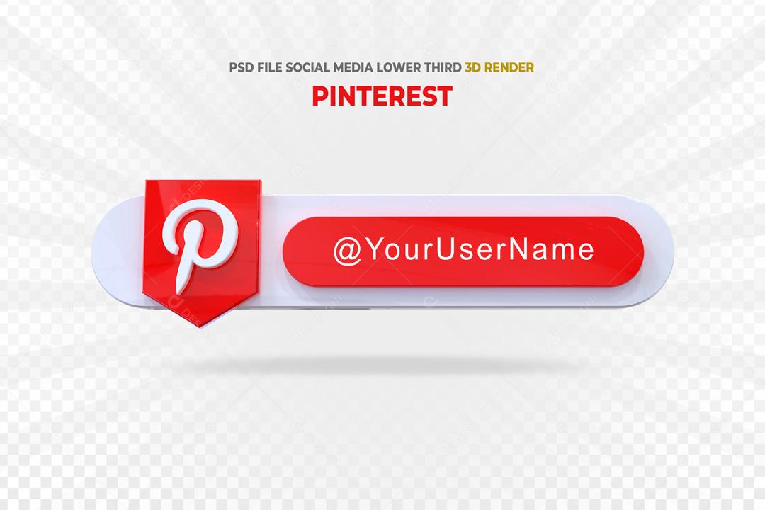 Caixa De Pergunta Tag do Pinterest 3D Elemento Para Composição PSD