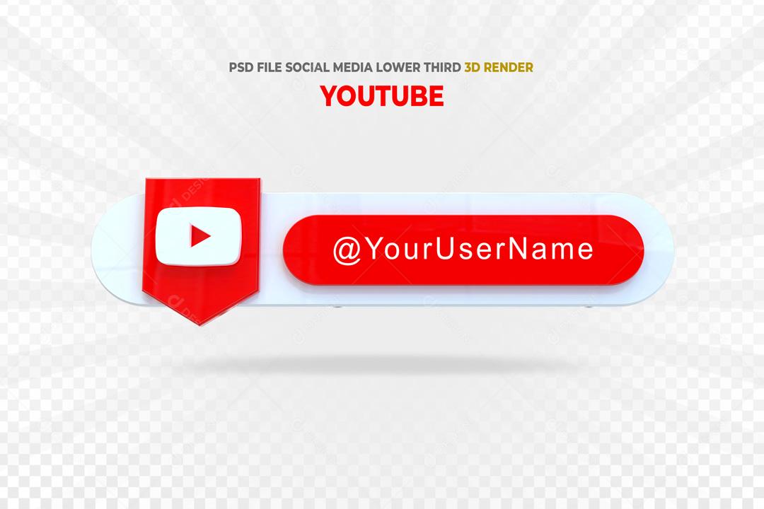 Caixa De Pergunta Tag do Youtube 3D Elemento Para Composição PSD