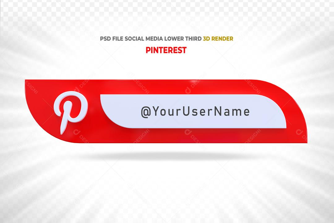 Caixa De Pergunta Tag do Pinterest 3D Elemento Para Composição PSD