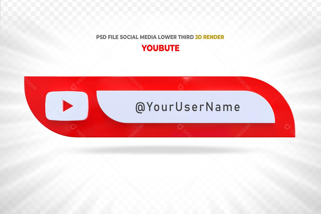 Caixa De Pergunta Tag do Youtube 3D Elemento Para Composição PSD