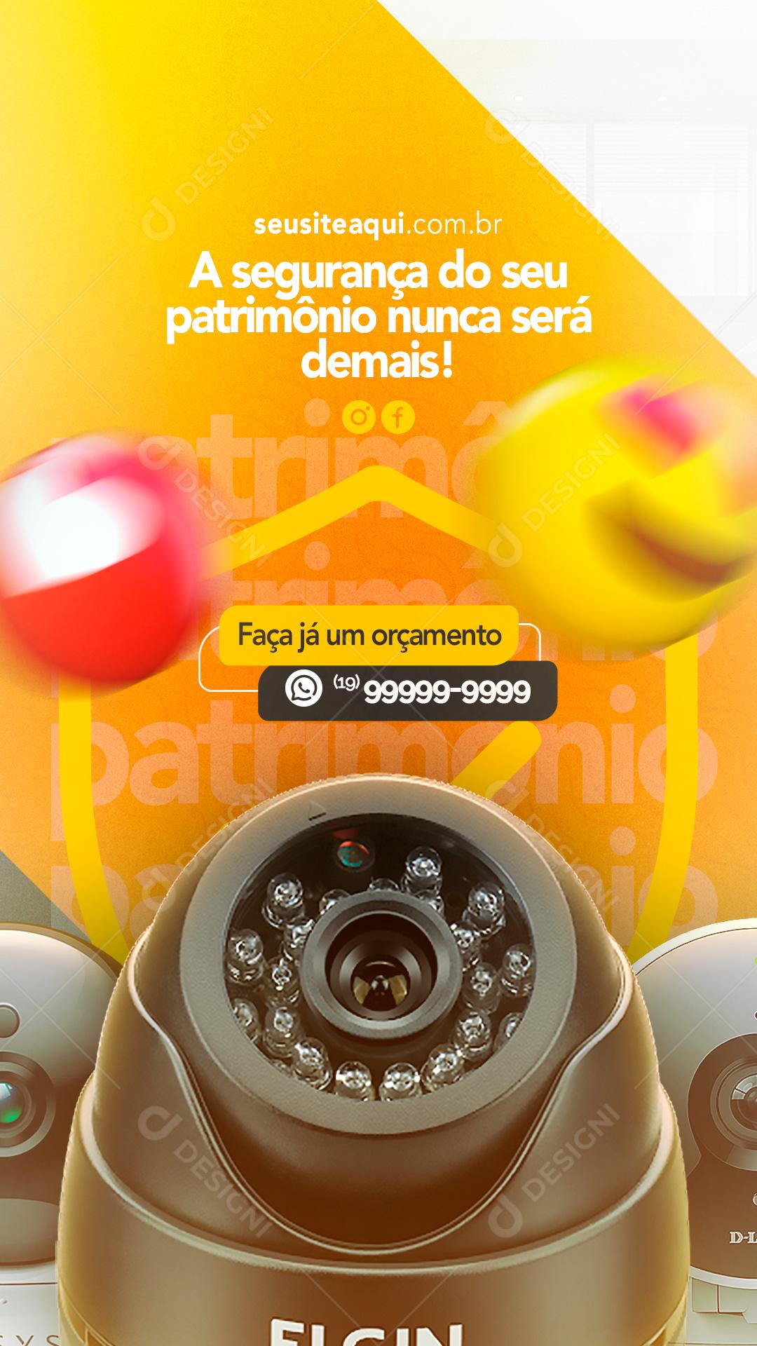 Story A segurança dos seu patrimônio Segurança Eletrônica Social Media PSD Editável