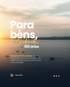 Post Aniversário de Cidade Parabéns Social Media PSD Editável