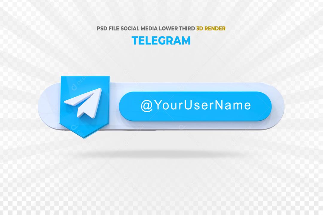 Caixa De Pergunta Tag do Telegram 3D Elemento Para Composição PSD