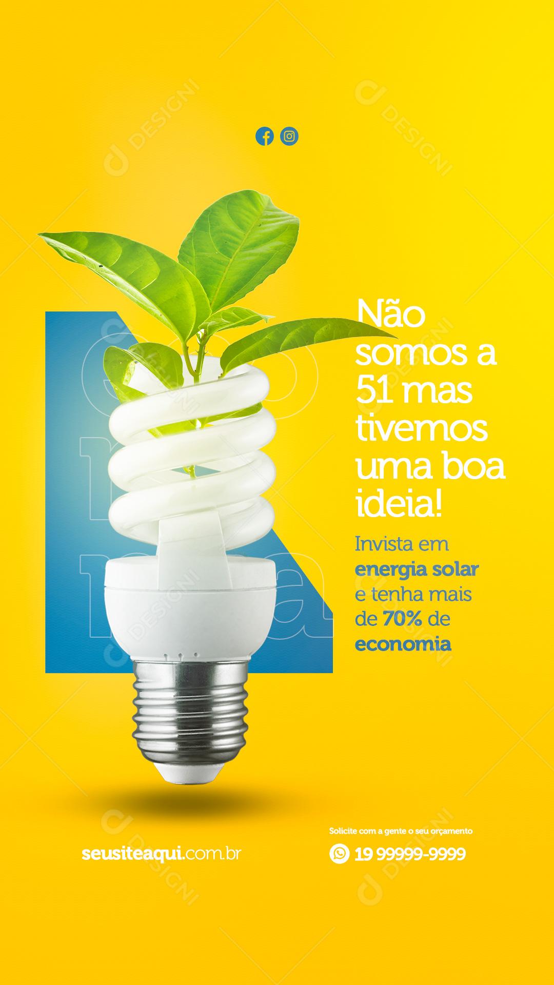 Social Media Story Energia Solar Não Somos a 51 PSD Editável