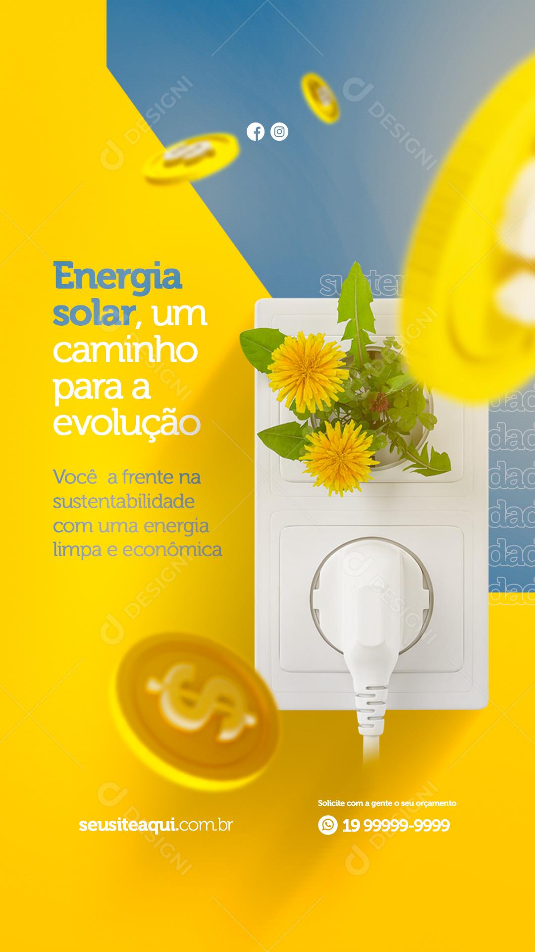 Social Media Story Energia Solar Um Caminho Para Evolução PSD Editável