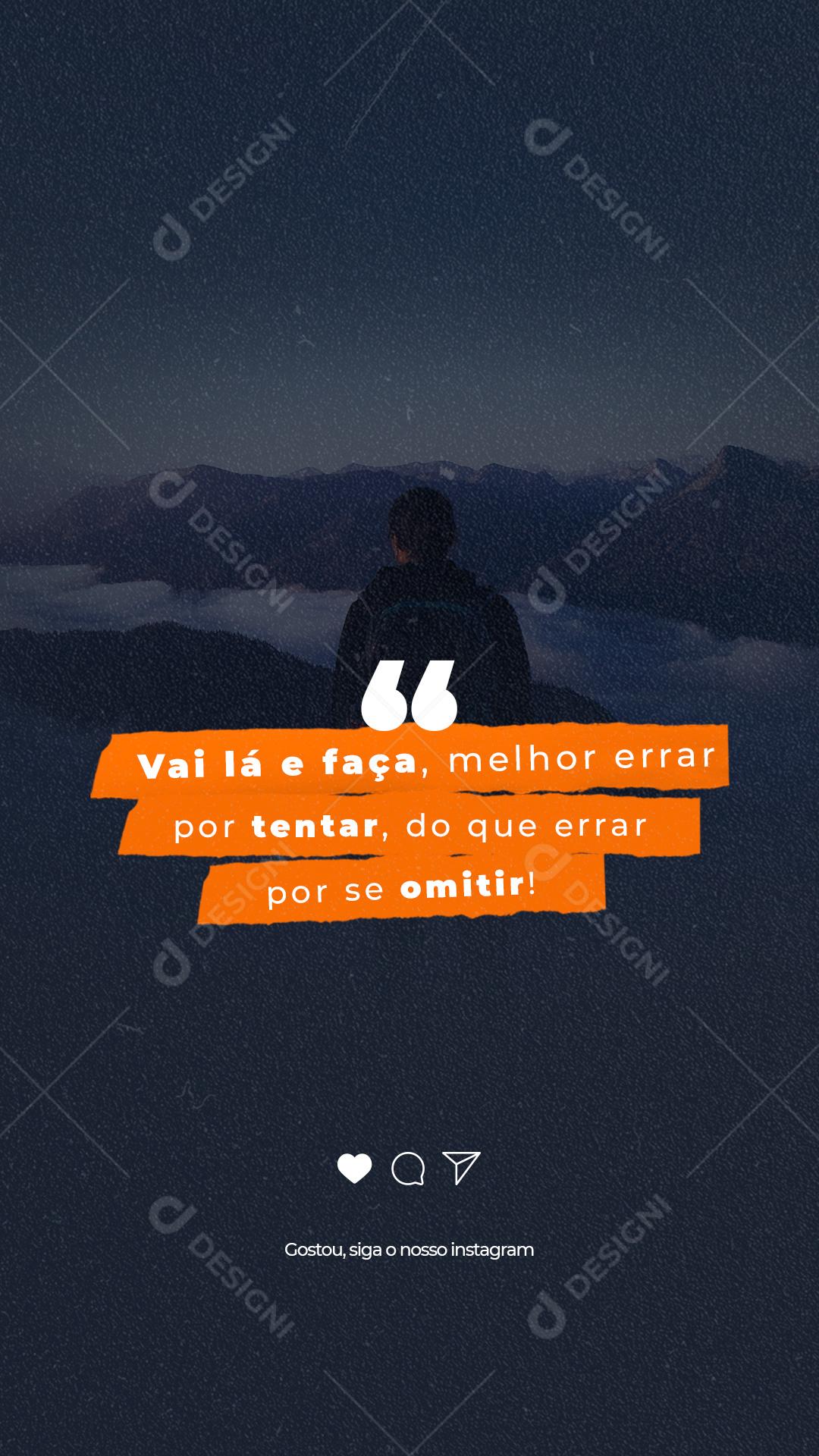 Social Media Story Frase Motivacional Vai Lá e Faça PSD Editável