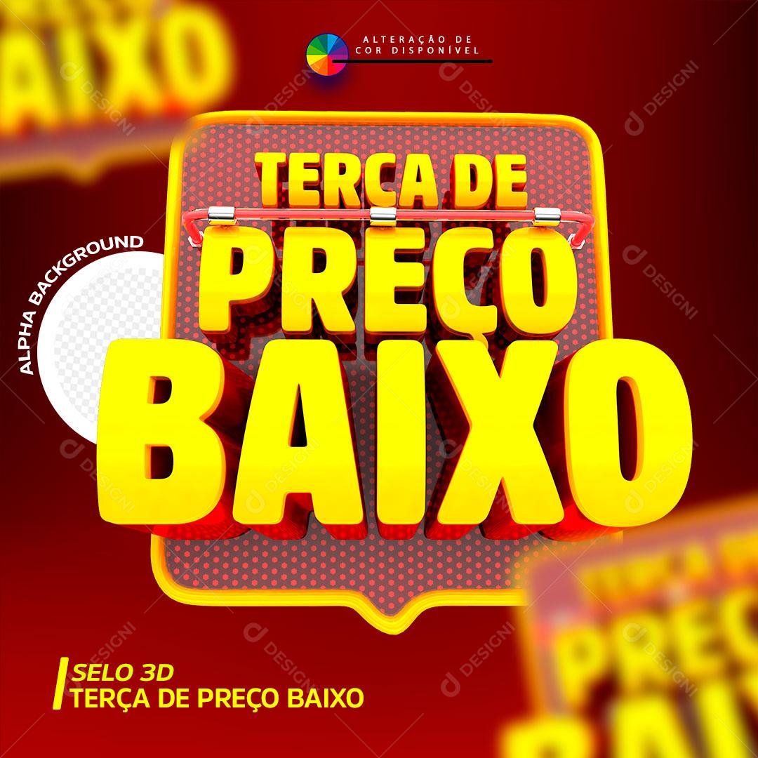 Terça de Preço Baixo Selo 3D Para Composição PSD