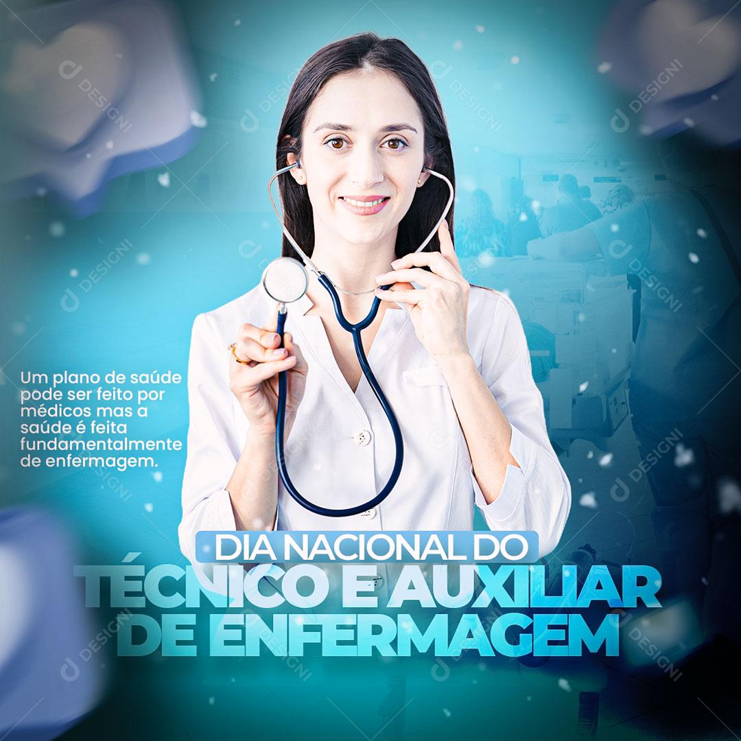 Social Media Dia Nacional do Técnico e Auxiliar em Enfermagem PSD Editável