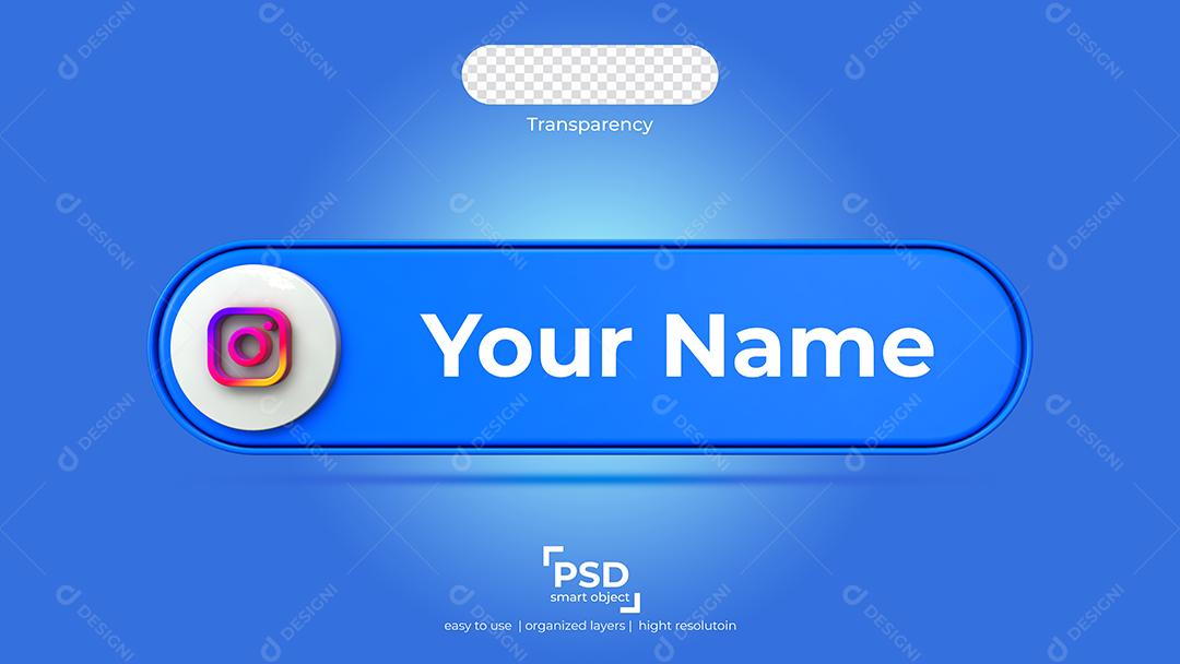 Instagram Tag Elemento 3D Para Composição PSD