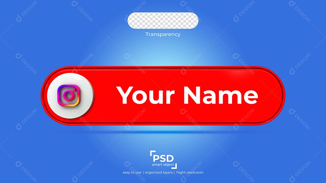 Tag Instagram Elemento 3D Para Composição PSD