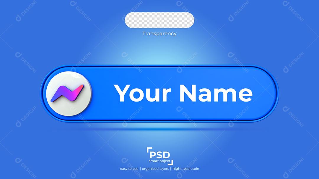 Messenger Tag Elemento 3D Para Composição PSD