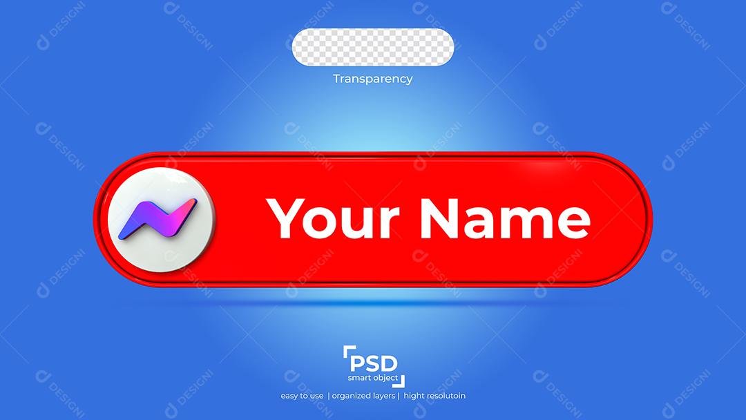 Tag Messenger Elemento 3D Para Composição PSD