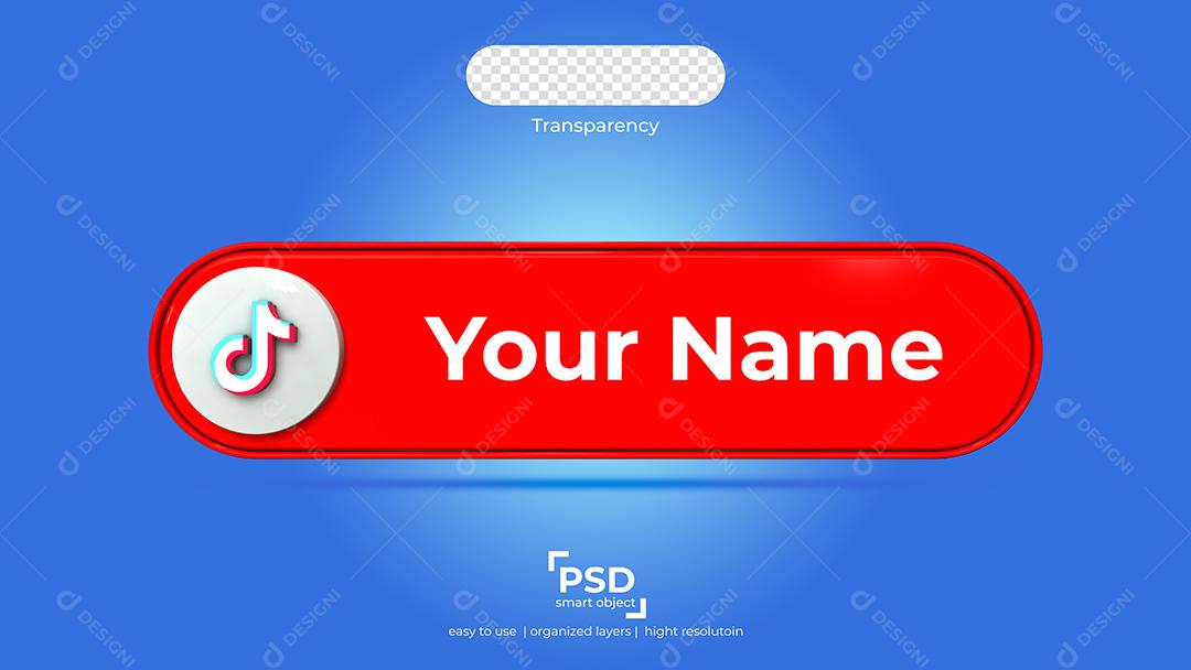 Tiktok Tag Elemento 3D Para Composição PSD