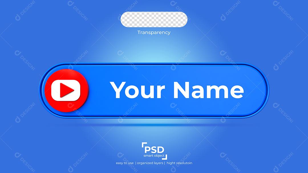 Youtube Tag Elemento 3D Para Composição PSD