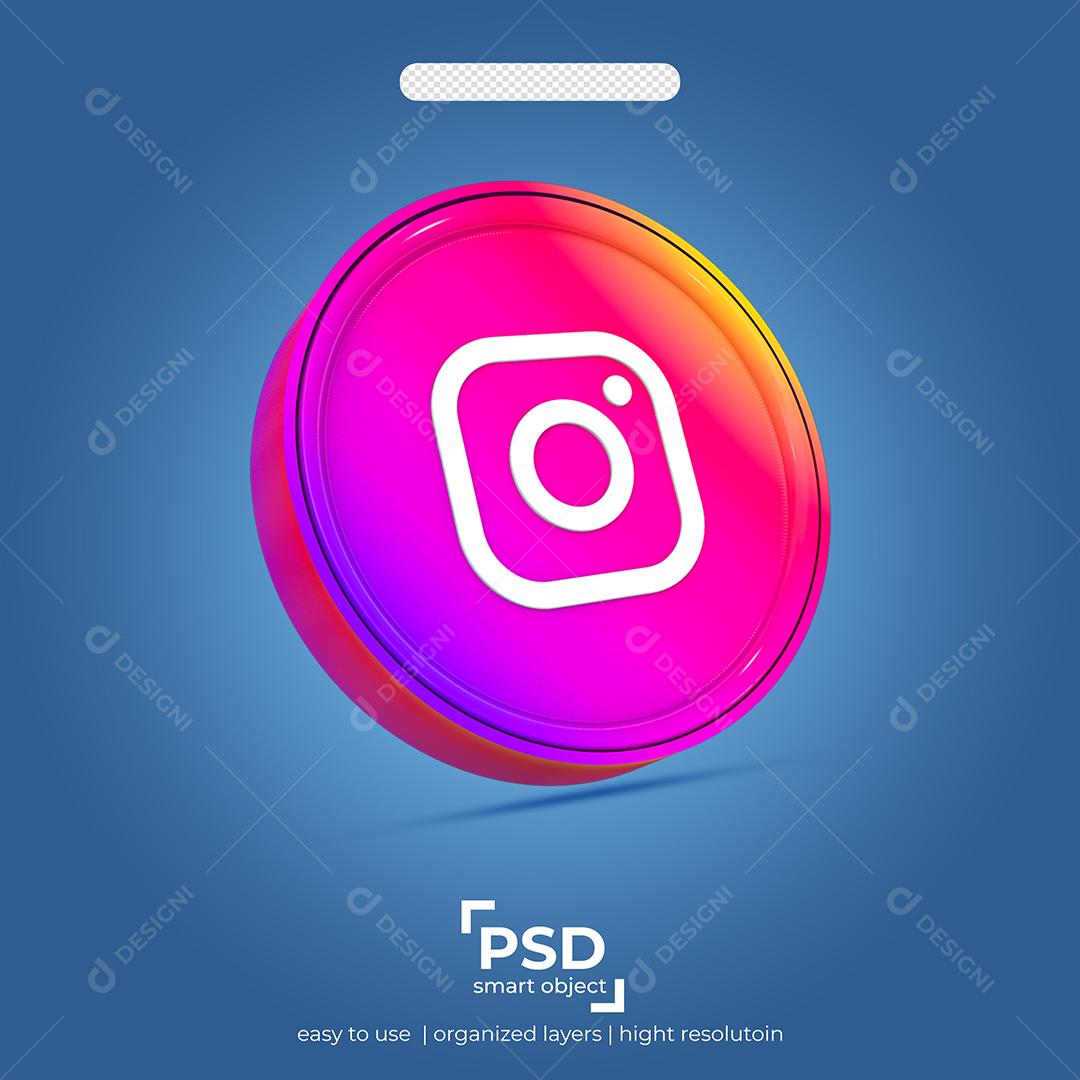 Ícone 3D Instagram Para Composição PSD