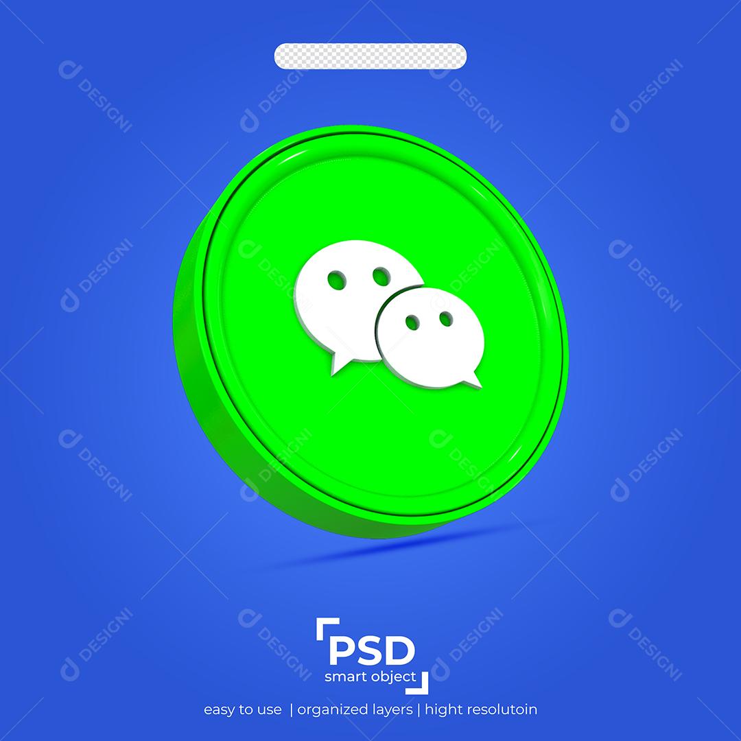 Ícone 3D Bate Papo Para Composição PSD