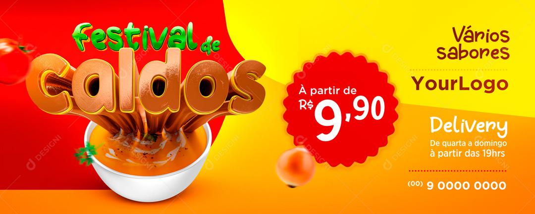 Banner Festival De Caldos Promoção Descontos Social Media PSD Editável