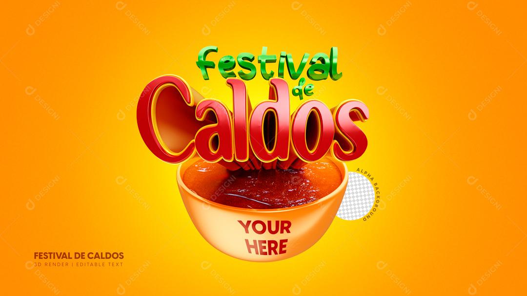 Selo 3D Para Composição Festival De Caldos Promoção  PSD