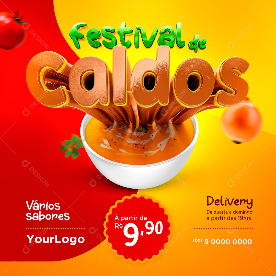Festival De Caldos Promoção Descontos Social Media PSD Editável