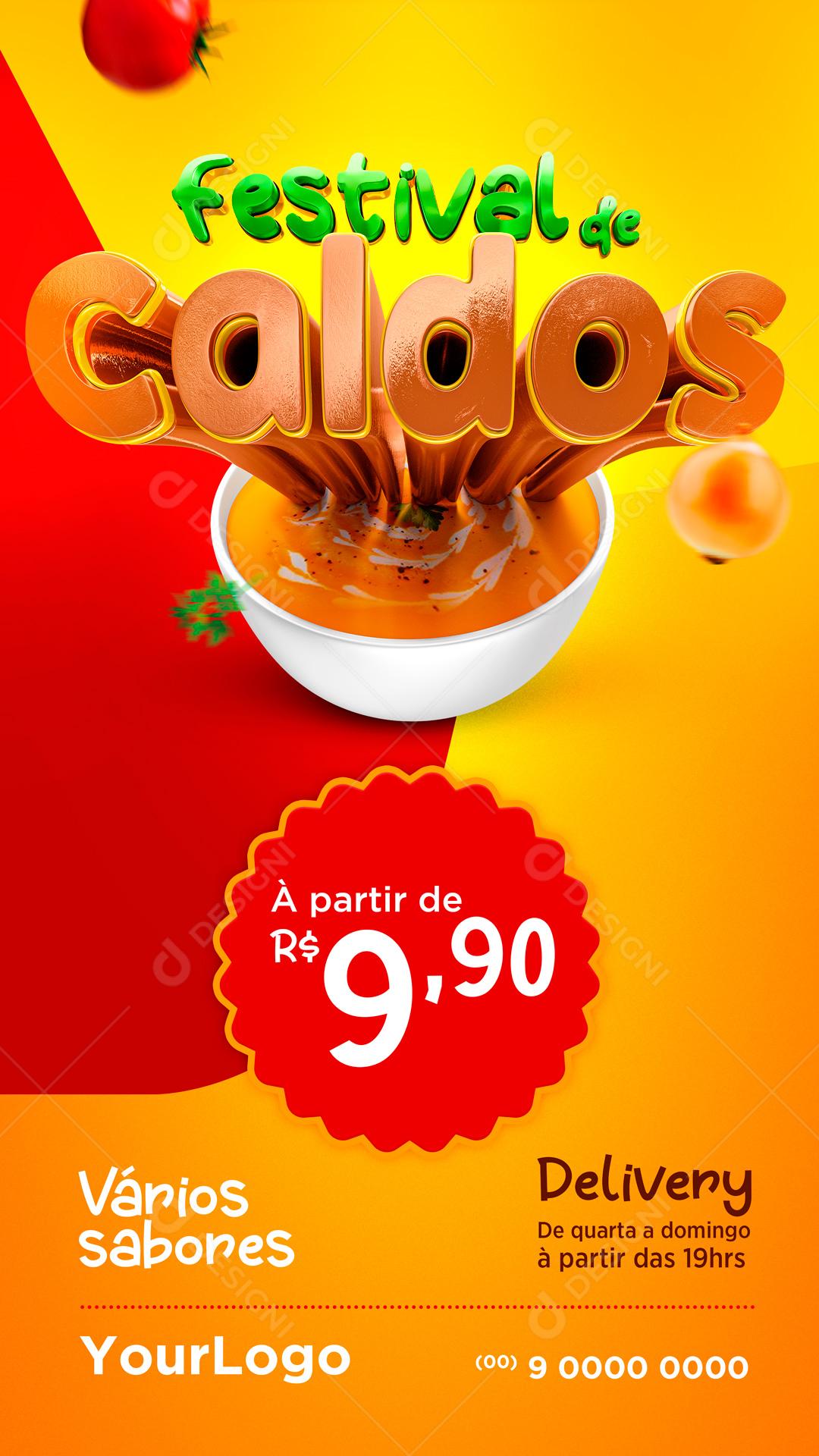Festival De Caldos Promoção Descontos Social Media PSD Editável