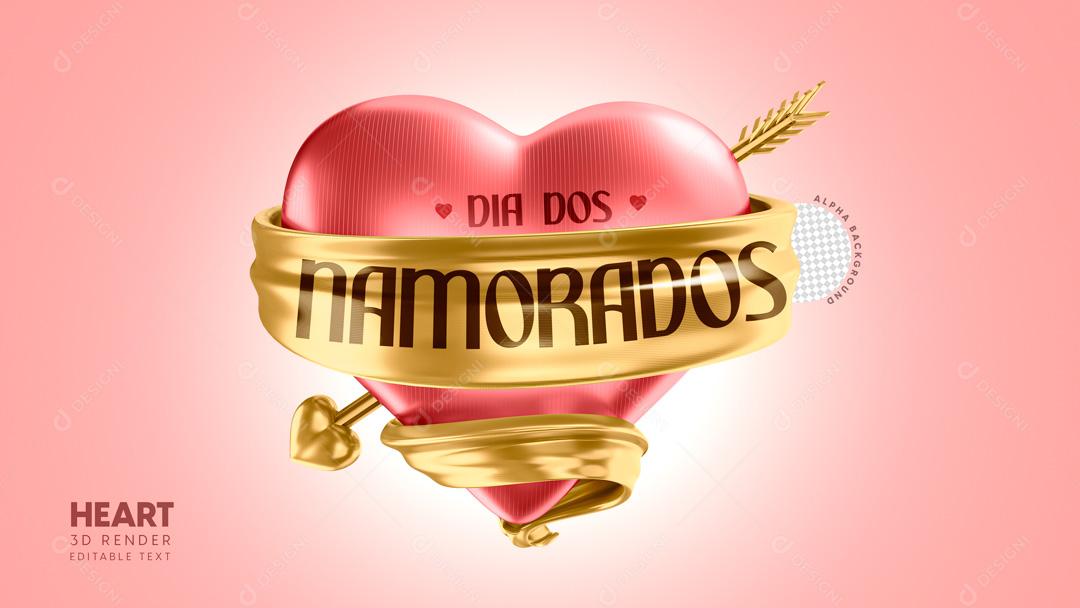 Selo 3D Para Composição Mês Dos Namorados PSD