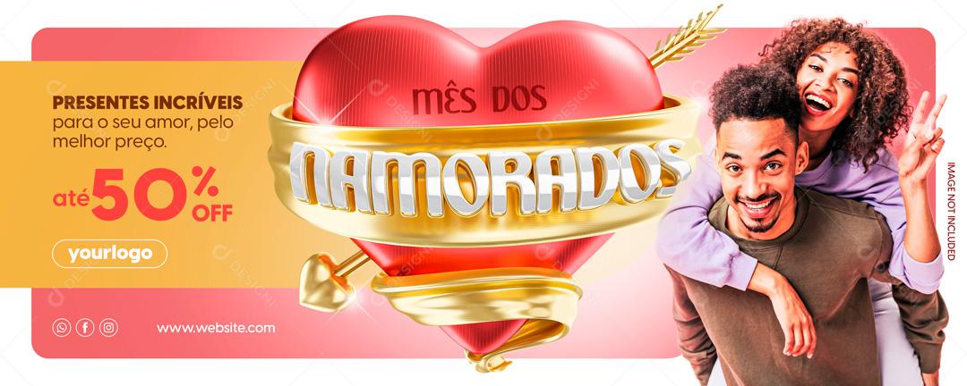 Banner Dos Namorados Data Comemorativa Social Media PSD Editável